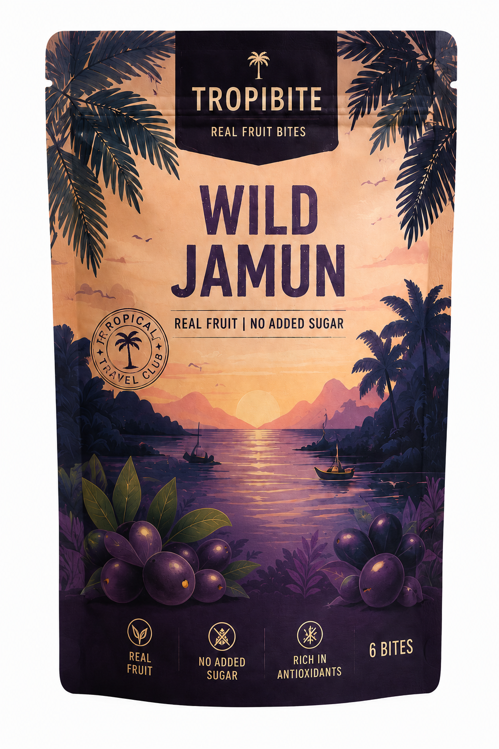 TropiBite Wild Jamun fruit bites pouch