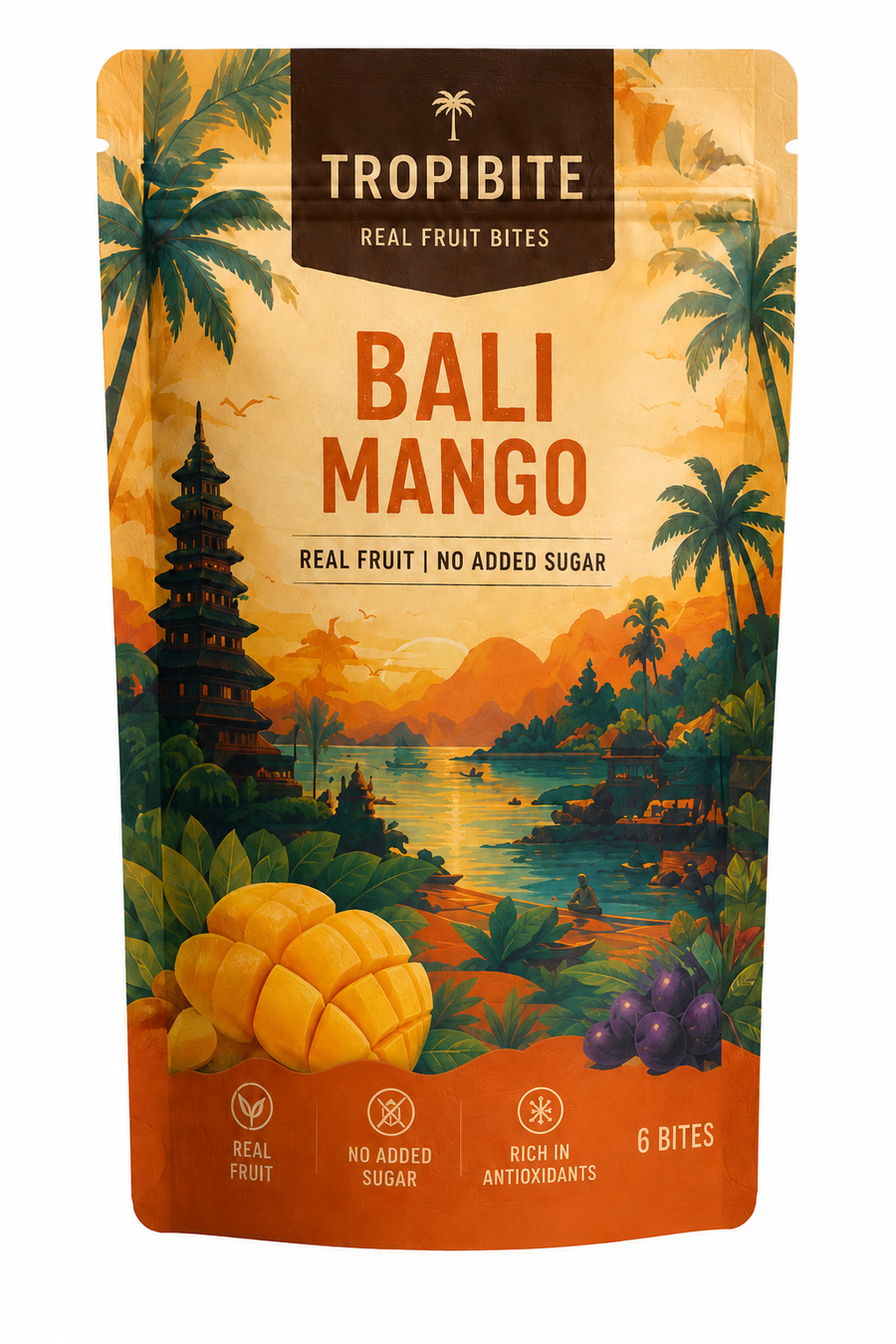 TropiBite Bali Mango Pineapple fruit bites pouch