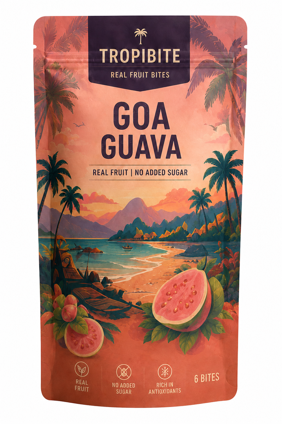 TropiBite Goa Guava Mango fruit bites pouch